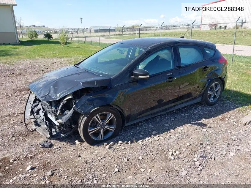 2016 Ford Focus Se VIN: 1FADP3KE0GL288348 Lot: 42220979