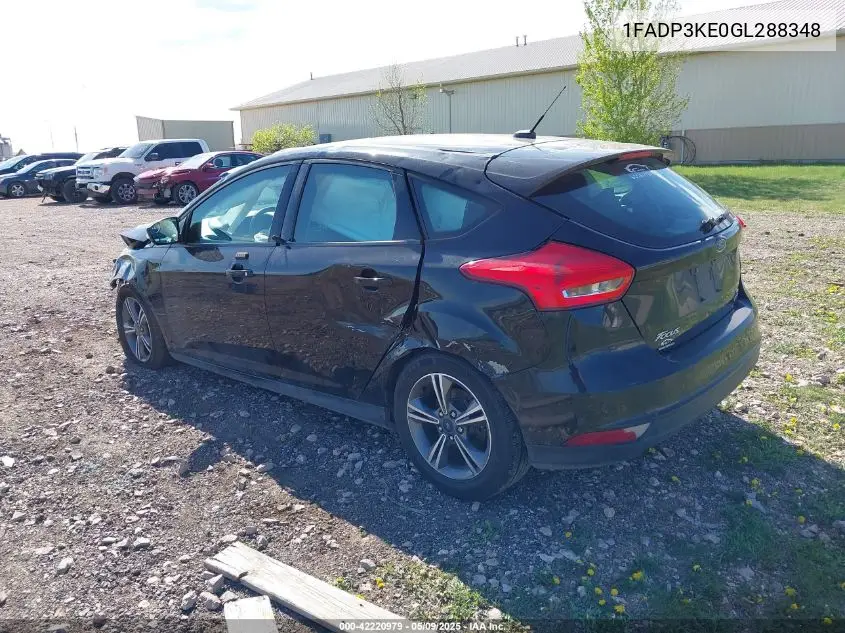 2016 Ford Focus Se VIN: 1FADP3KE0GL288348 Lot: 42220979