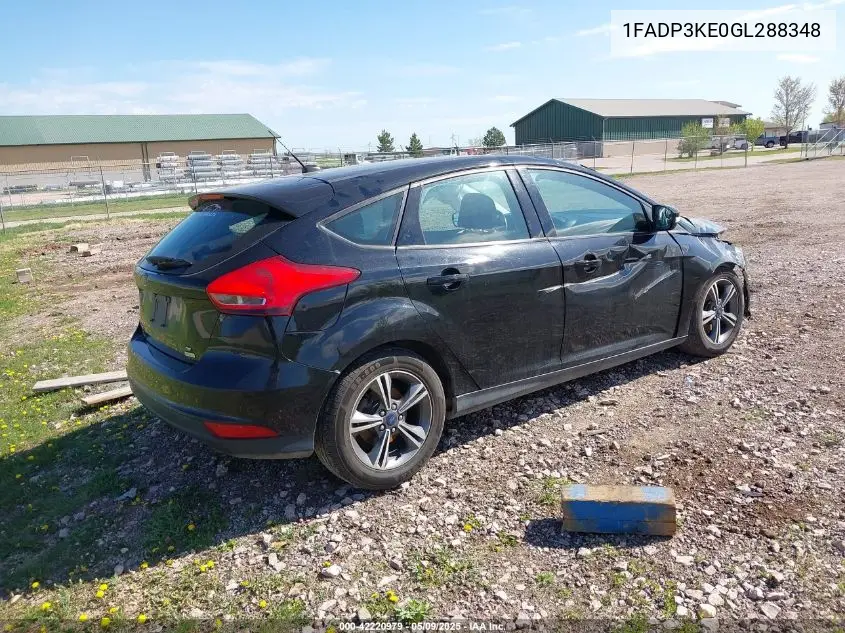 2016 Ford Focus Se VIN: 1FADP3KE0GL288348 Lot: 42220979