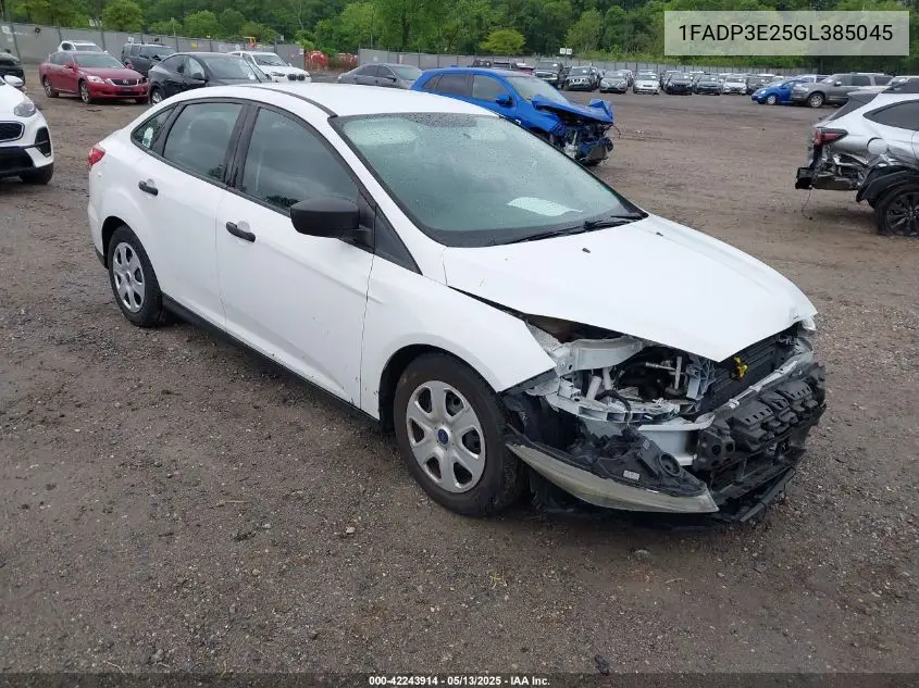 2016 Ford Focus S VIN: 1FADP3E25GL385045 Lot: 42243914