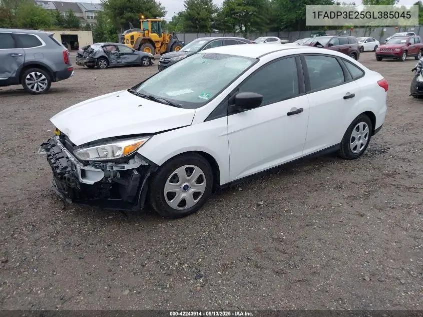 2016 Ford Focus S VIN: 1FADP3E25GL385045 Lot: 42243914