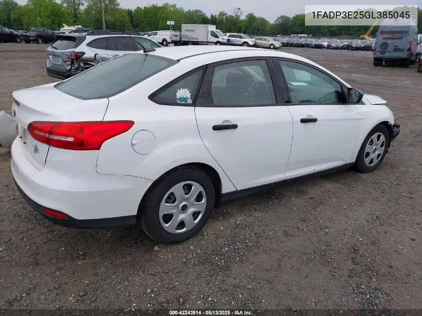 2016 Ford Focus S VIN: 1FADP3E25GL385045 Lot: 42243914