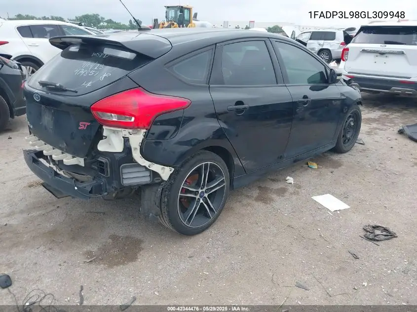 2016 Ford Focus St VIN: 1FADP3L98GL309948 Lot: 42344476
