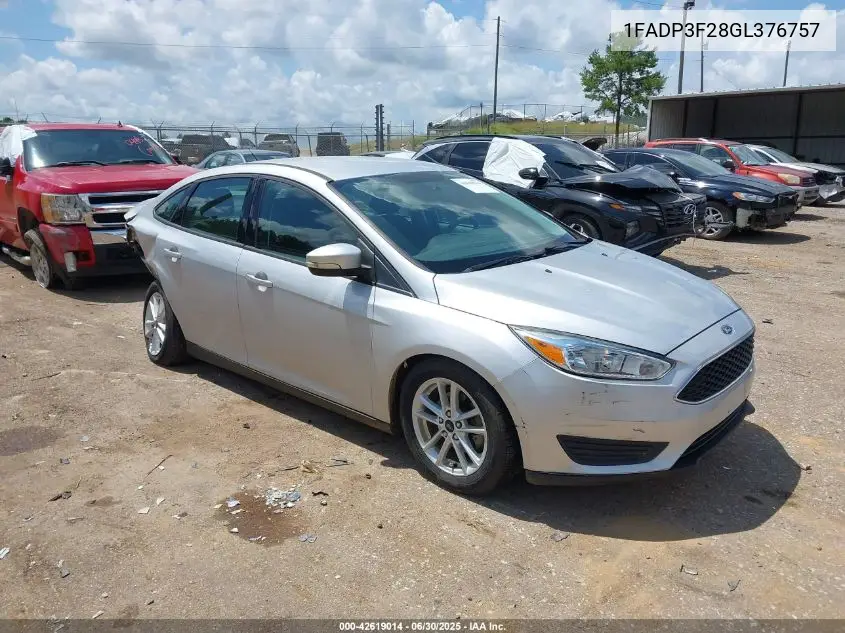 2016 Ford Focus Se VIN: 1FADP3F28GL376757 Lot: 42619014