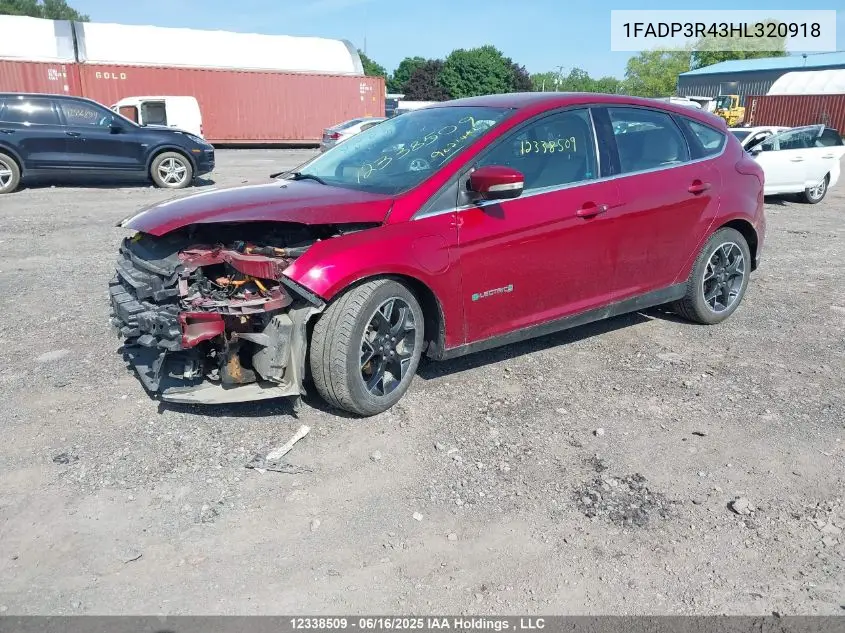 1FADP3R43HL320918 2017 Ford Focus Electric