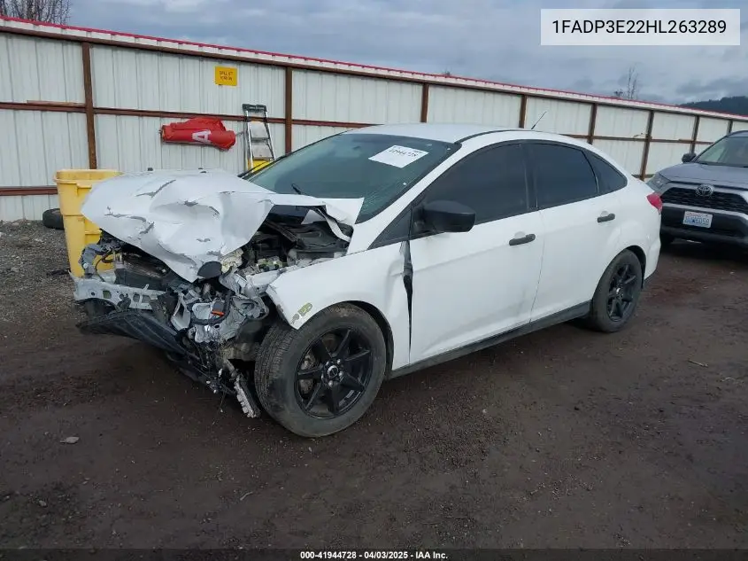 2017 Ford Focus S VIN: 1FADP3E22HL263289 Lot: 41944728