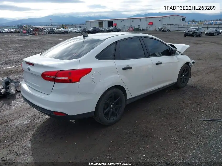 2017 Ford Focus S VIN: 1FADP3E22HL263289 Lot: 41944728