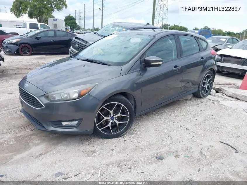2017 Ford Focus Sel VIN: 1FADP3M21HL322897 Lot: 42254950
