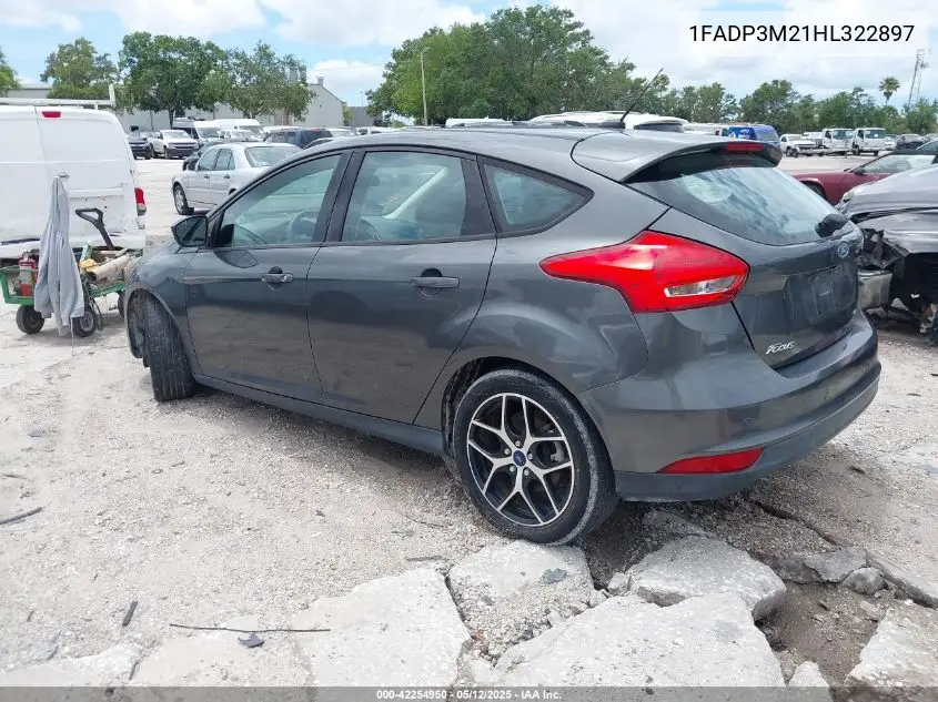 2017 Ford Focus Sel VIN: 1FADP3M21HL322897 Lot: 42254950