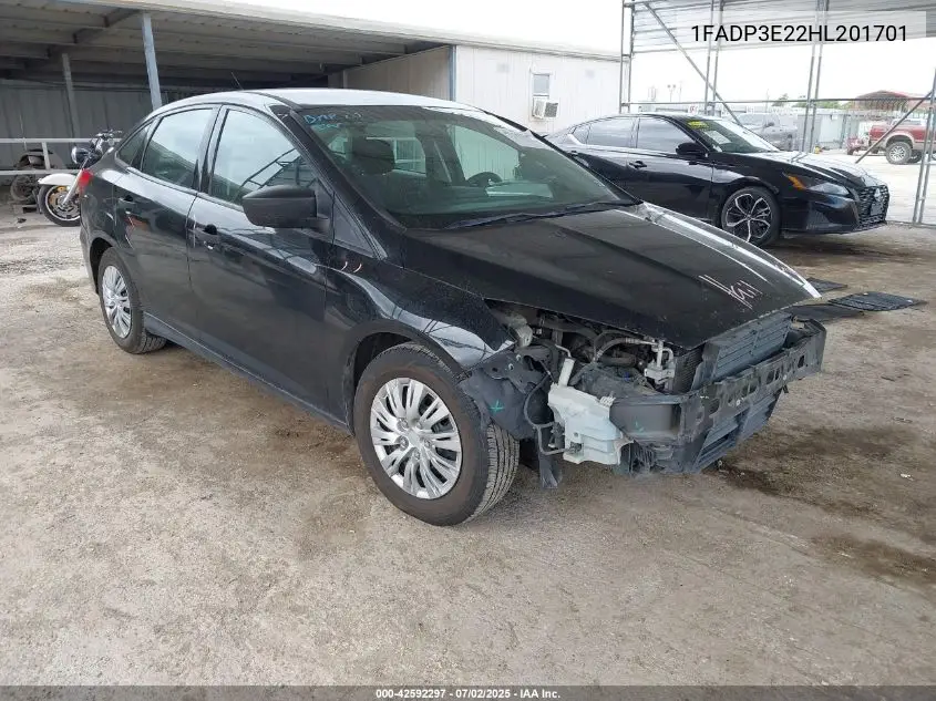 2017 Ford Focus S VIN: 1FADP3E22HL201701 Lot: 42592297