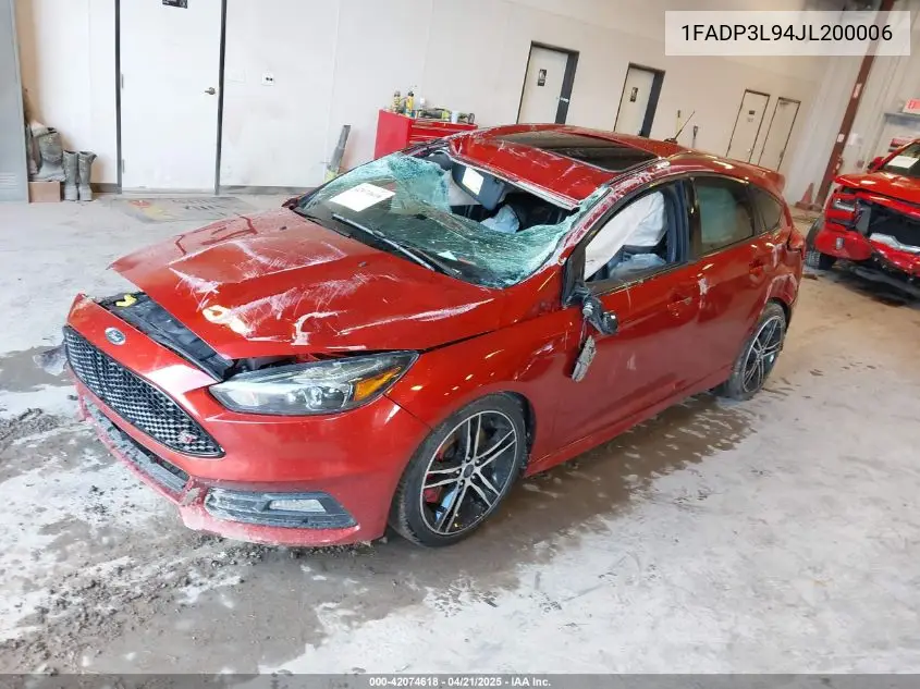 2018 Ford Focus St VIN: 1FADP3L94JL200006 Lot: 42074618