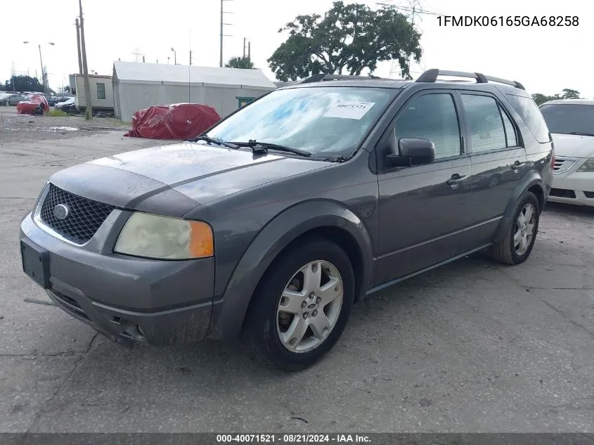 2005 Ford Freestyle Limited VIN: 1FMDK06165GA68258 Lot: 40071521
