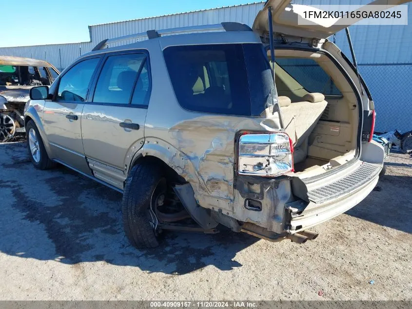 2005 Ford Freestyle Se VIN: 1FM2K01165GA80245 Lot: 40909157