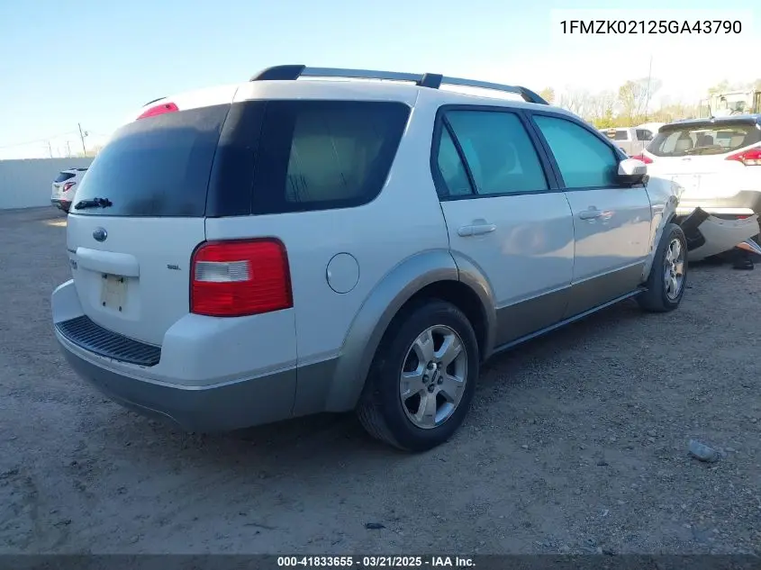 2005 Ford Freestyle Sel VIN: 1FMZK02125GA43790 Lot: 41833655