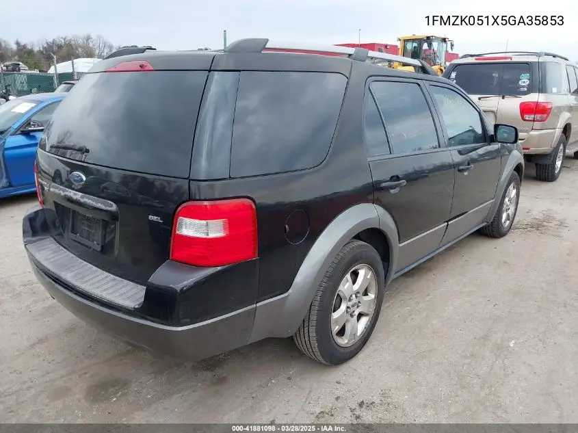 2005 Ford Freestyle Sel VIN: 1FMZK051X5GA35853 Lot: 41881098