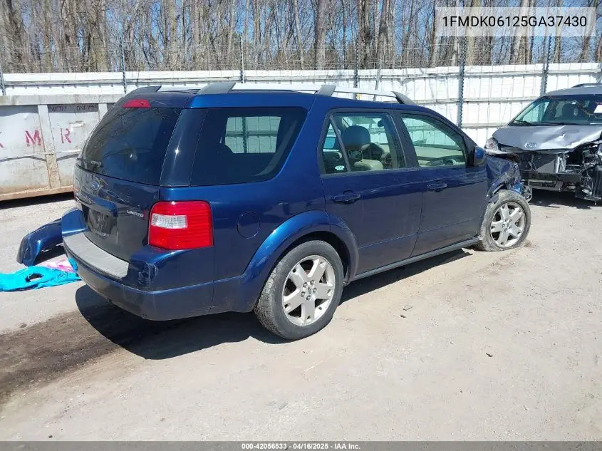 2005 Ford Freestyle Limited VIN: 1FMDK06125GA37430 Lot: 42056533