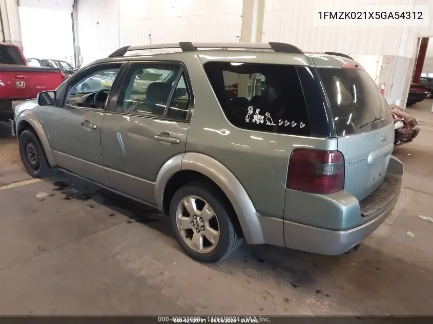 2005 Ford Freestyle Sel VIN: 1FMZK021X5GA54312 Lot: 42120791