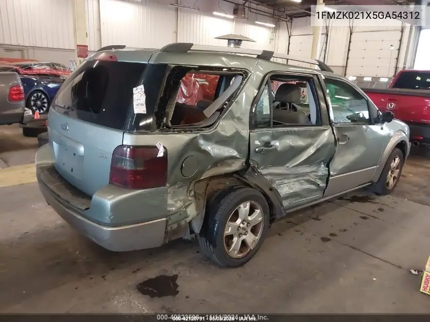 2005 Ford Freestyle Sel VIN: 1FMZK021X5GA54312 Lot: 42120791