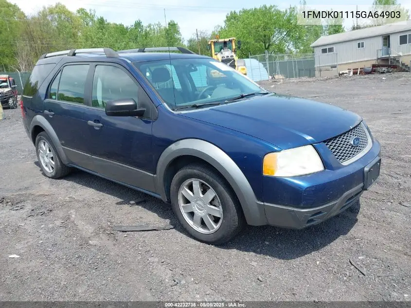 2005 Ford Freestyle Se VIN: 1FMDK01115GA64903 Lot: 42232736