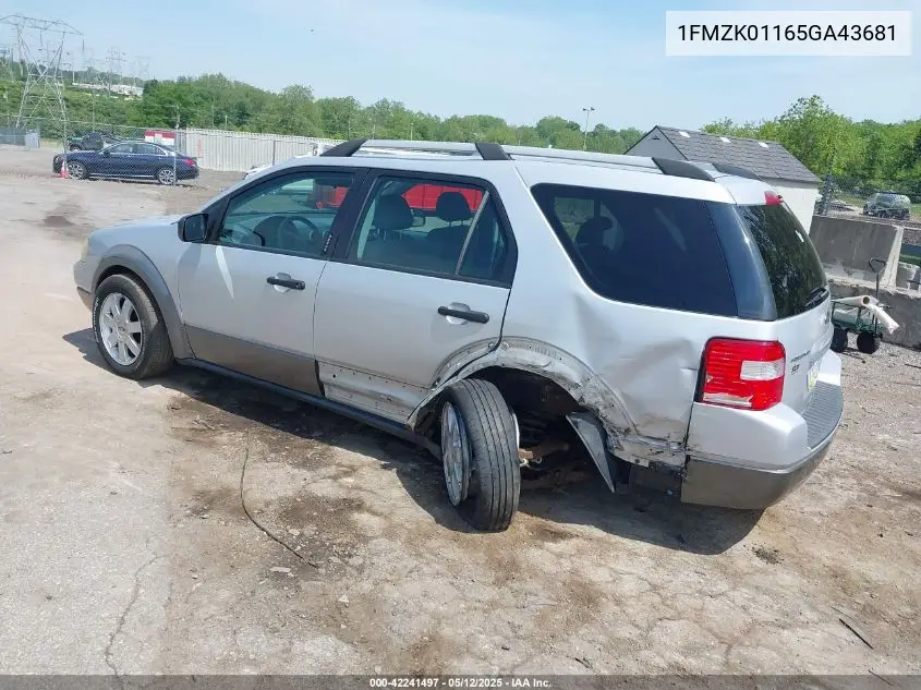 2005 Ford Freestyle Se VIN: 1FMZK01165GA43681 Lot: 42241497