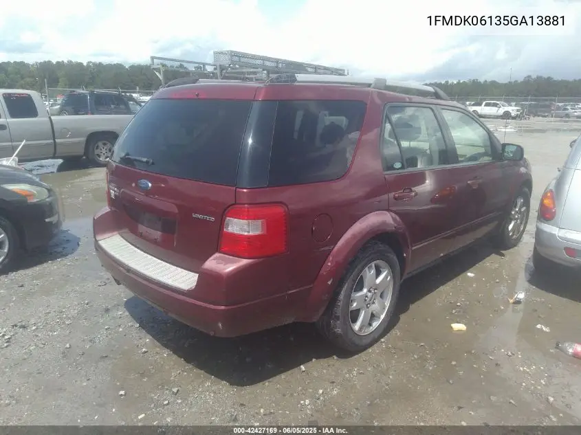 2005 Ford Freestyle Limited VIN: 1FMDK06135GA13881 Lot: 42427169