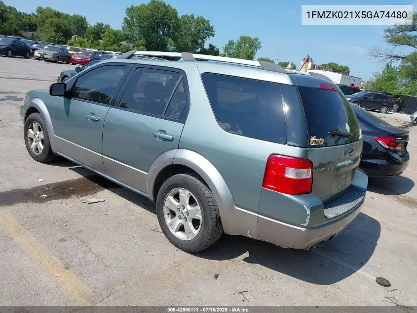 2005 Ford Freestyle Sel VIN: 1FMZK021X5GA74480 Lot: 42598113