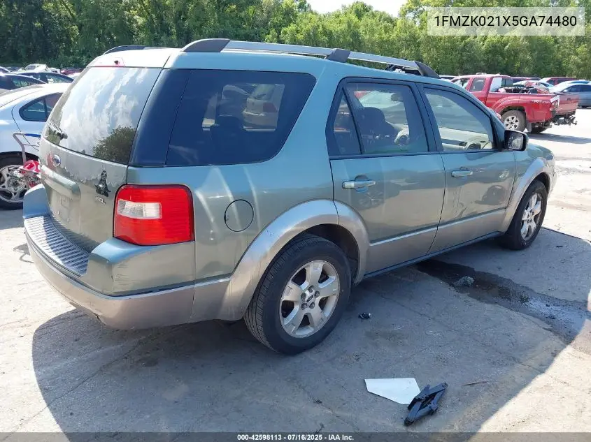 2005 Ford Freestyle Sel VIN: 1FMZK021X5GA74480 Lot: 42598113