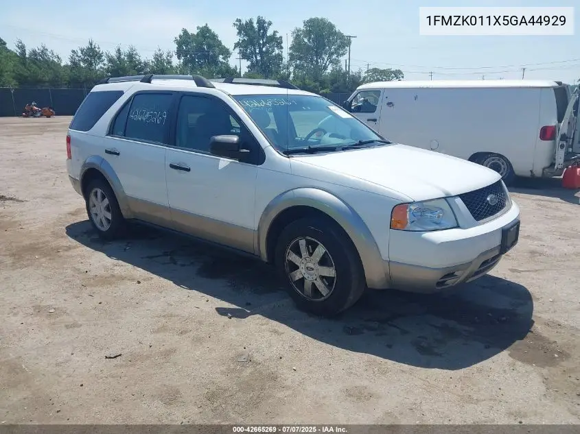 2005 Ford Freestyle Se VIN: 1FMZK011X5GA44929 Lot: 42665269