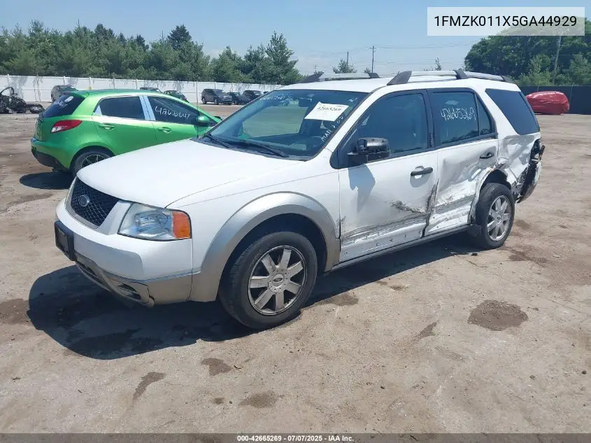 2005 Ford Freestyle Se VIN: 1FMZK011X5GA44929 Lot: 42665269