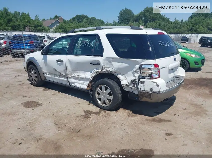 2005 Ford Freestyle Se VIN: 1FMZK011X5GA44929 Lot: 42665269