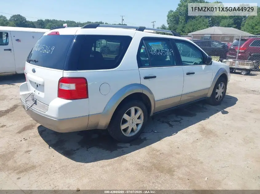 2005 Ford Freestyle Se VIN: 1FMZK011X5GA44929 Lot: 42665269