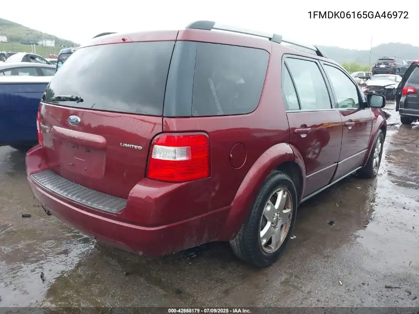 2005 Ford Freestyle Limited VIN: 1FMDK06165GA46972 Lot: 42668179