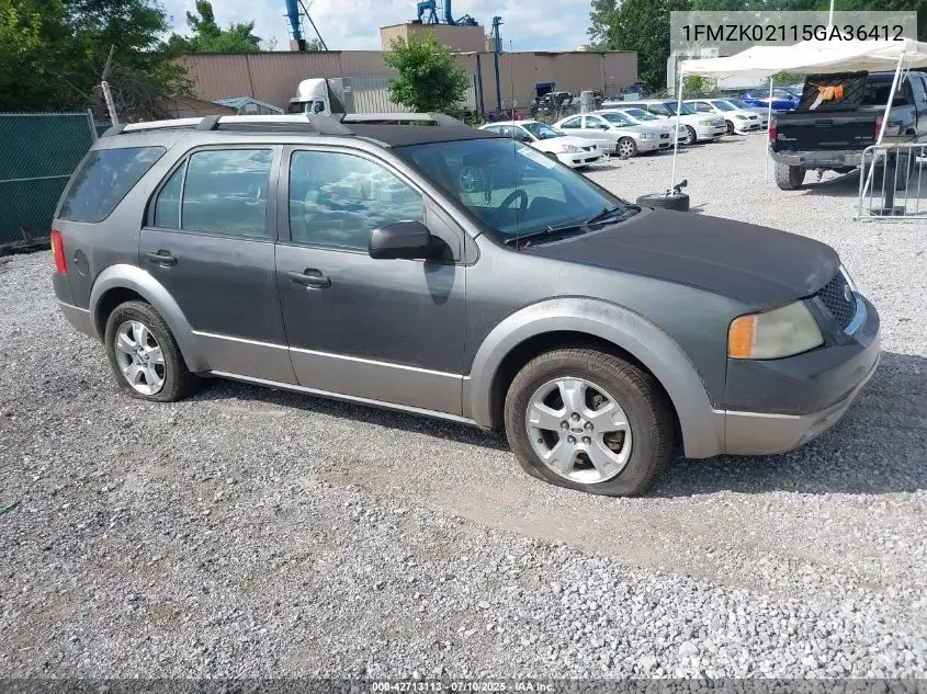 2005 Ford Freestyle Sel VIN: 1FMZK02115GA36412 Lot: 42713113