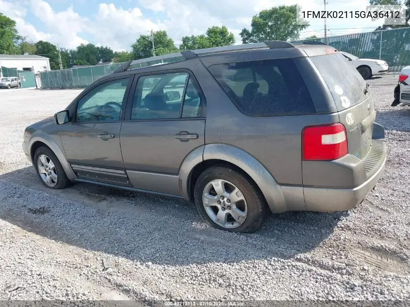 2005 Ford Freestyle Sel VIN: 1FMZK02115GA36412 Lot: 42713113