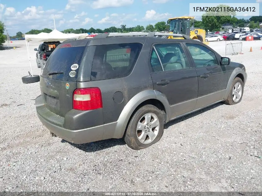 2005 Ford Freestyle Sel VIN: 1FMZK02115GA36412 Lot: 42713113