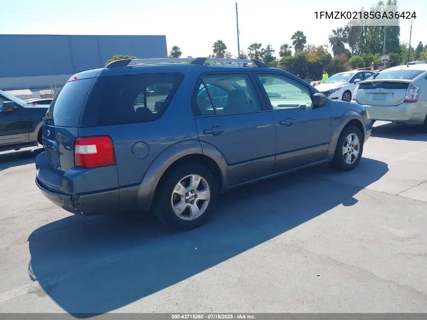 2005 Ford Freestyle Sel VIN: 1FMZK02185GA36424 Lot: 42715260