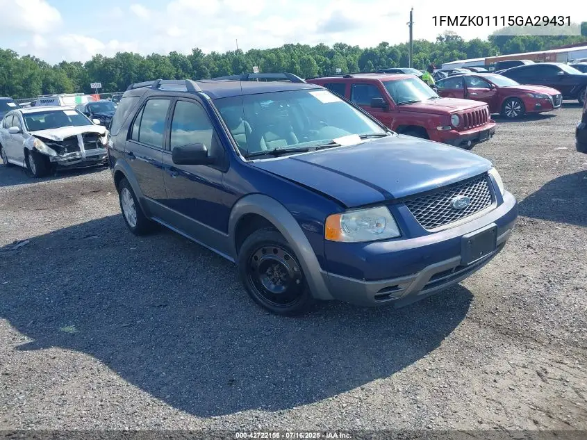 2005 Ford Freestyle Se VIN: 1FMZK01115GA29431 Lot: 42722156