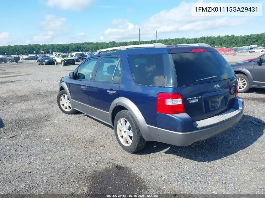 2005 Ford Freestyle Se VIN: 1FMZK01115GA29431 Lot: 42722156