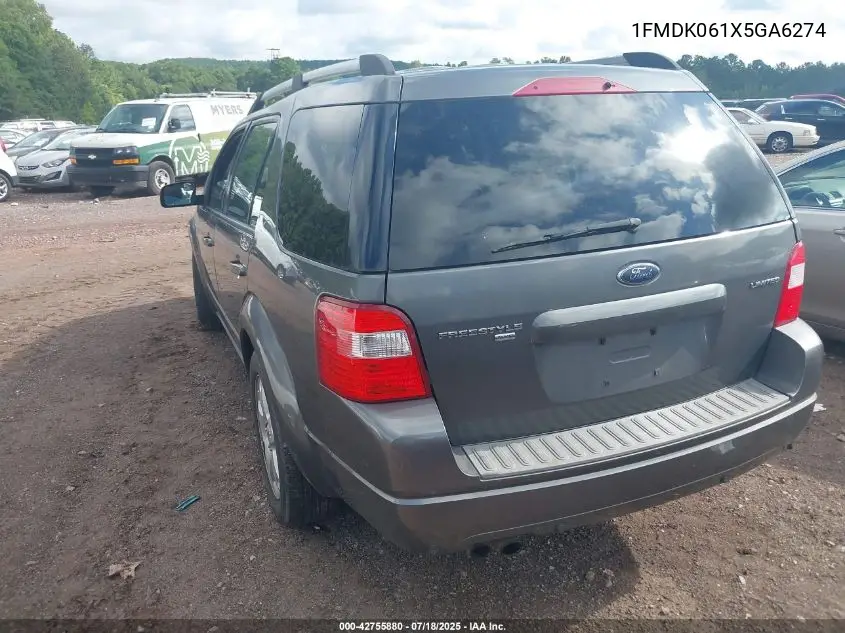 2005 Ford Freestyle Limited VIN: 1FMDK061X5GA6274 Lot: 42755880