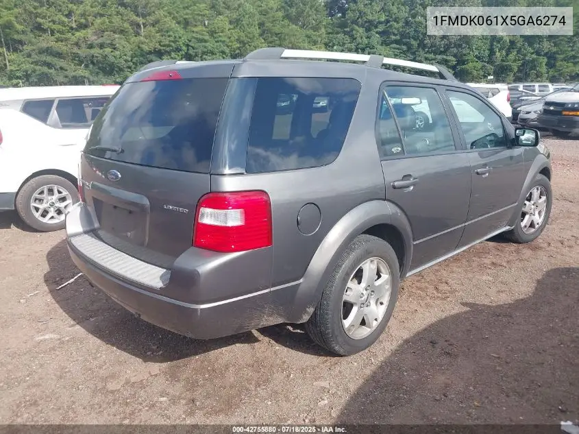 2005 Ford Freestyle Limited VIN: 1FMDK061X5GA6274 Lot: 42755880