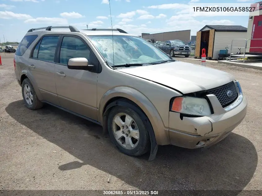 2006 Ford Freestyle Sel VIN: 1FMZK05106GA58527 Lot: 30062685