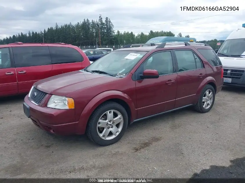 2006 Ford Freestyle Limited VIN: 1FMDK06166GA52904 Lot: 41916036