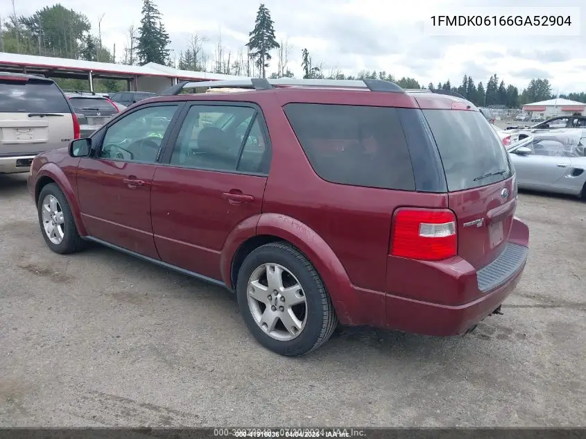2006 Ford Freestyle Limited VIN: 1FMDK06166GA52904 Lot: 41916036