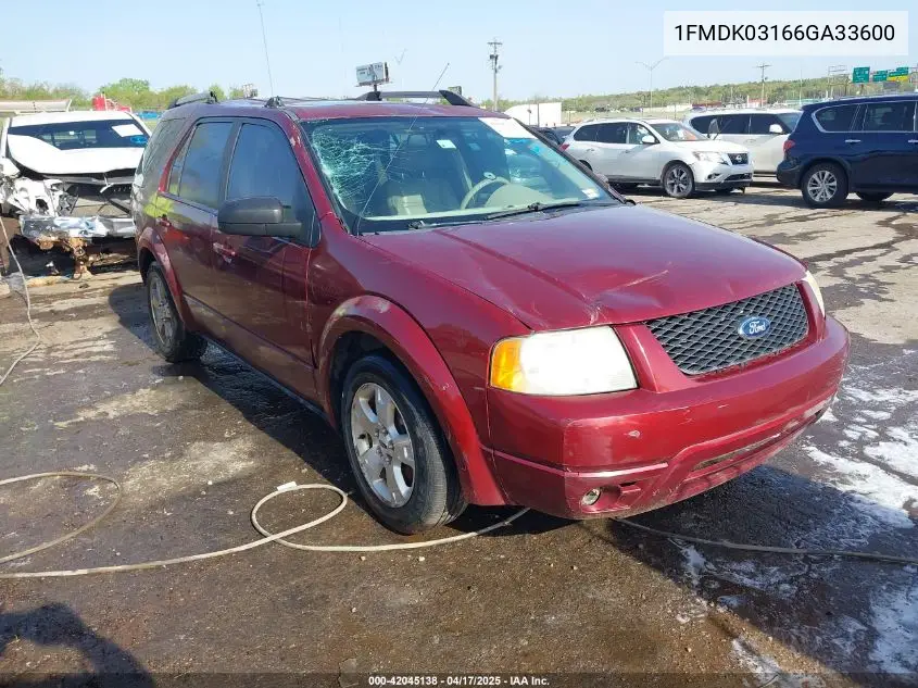 2006 Ford Freestyle Limited VIN: 1FMDK03166GA33600 Lot: 42045138