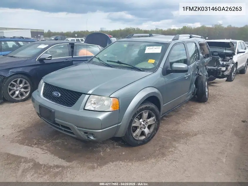 2006 Ford Freestyle Limited VIN: 1FMZK03146GA26263 Lot: 42117653