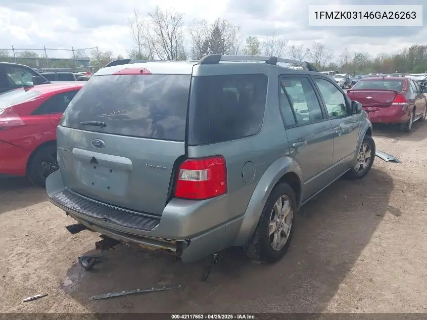 2006 Ford Freestyle Limited VIN: 1FMZK03146GA26263 Lot: 42117653