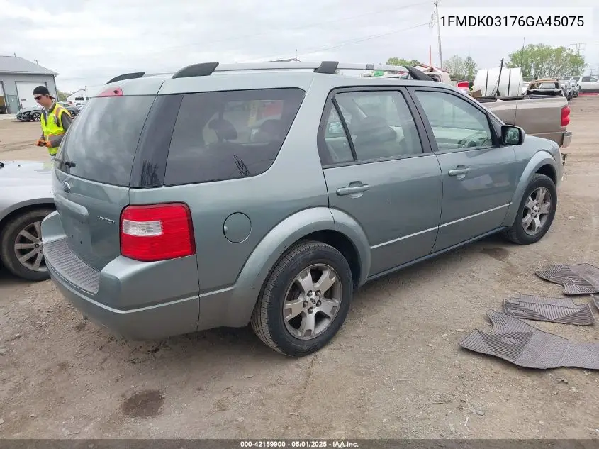 2006 Ford Freestyle Limited VIN: 1FMDK03176GA45075 Lot: 42159900