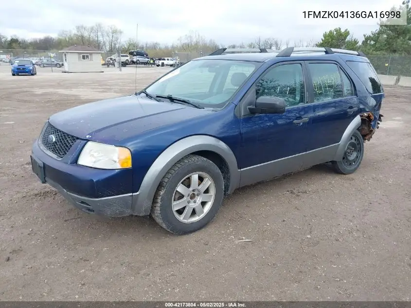 2006 Ford Freestyle Se VIN: 1FMZK04136GA16998 Lot: 42173804
