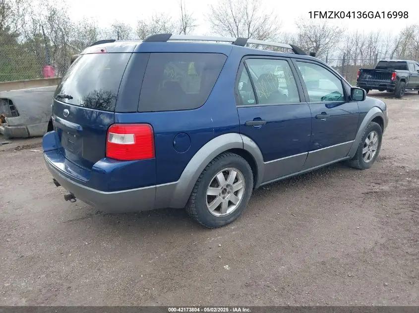2006 Ford Freestyle Se VIN: 1FMZK04136GA16998 Lot: 42173804
