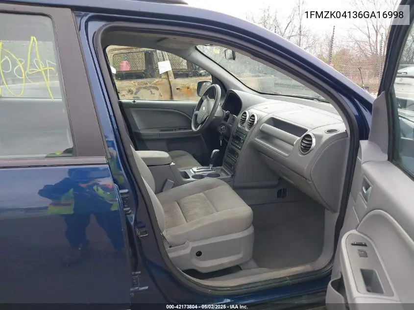 2006 Ford Freestyle Se VIN: 1FMZK04136GA16998 Lot: 42173804